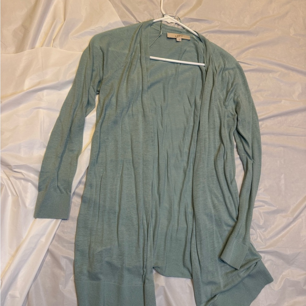 LOFT Women's Open Front Cardigan - Soft Teal